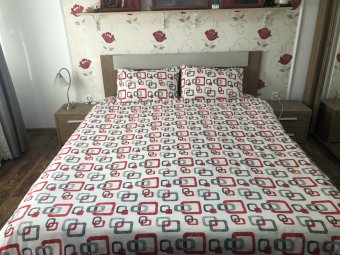 Lenjerie de pat pentru doua persoane, TDK Iacob, 100% bumbac, multicolor, 220x240 cm