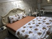 Lenjerie de pat pentru doua persoane, Cearceaf uni maro,TDK Iacob, 100% bumbac, multicolor, 220x240 cm