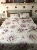 Lenjerie de pat pentru doua persoane, TDK Iacob, 100% bumbac, multicolor, 220x240 cm