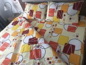 Lenjerie de pat pentru doua persoane, TDK Iacob, 100% bumbac, multicolor, 220x240 cm