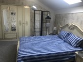 Lenjerie de pat pentru doua persoane, TDK Iacob, 100% bumbac, cearceaf uni albastru, multicolor, 220x240 cm