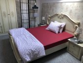 Lenjerie de pat pentru doua persoane, cearceaf uni rosu, TDK Iacob, 100% bumbac, multicolor, 220x240 cm