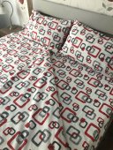 Lenjerie de pat pentru doua persoane, TDK Iacob, 100% bumbac, multicolor, 220x240 cm