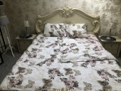 Lenjerie de pat pentru doua persoane, TDK Iacob, 100% bumbac, multicolor, 220x240 cm
