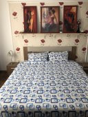 Lenjerie de pat pentru doua persoane, TDK Iacob, 100% bumbac, multicolor, 220x240 cm