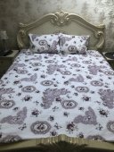 Lenjerie de pat pentru doua persoane, TDK Iacob, 100% bumbac, multicolor, 220x240 cm