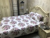 Lenjerie de pat pentru doua persoane, TDK Iacob, 100% bumbac, multicolor, 220x240 cm