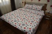 Lenjerie de pat pentru doua persoane, TDK Iacob, 100% bumbac, multicolor, 220x240 cm