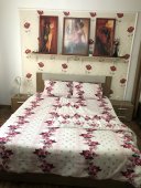 Lenjerie de pat pentru doua persoane, TDK Iacob, 100% bumbac, multicolor, 220x240 cm