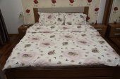 Lenjerie de pat pentru doua persoane, TDK Iacob, 100% bumbac satinat, multicolor, 235x200 cm