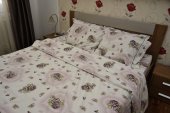 Lenjerie de pat pentru doua persoane, TDK Iacob, 100% bumbac satinat, multicolor, 235x200 cm