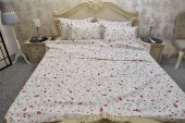 Lenjerie de pat pentru doua persoane, TDK Iacob, 100% bumbac satinat, multicolor, 235x200 cm