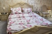 Lenjerie de pat pentru doua persoane, TDK Iacob, 100% bumbac satinat, multicolor, 235x200 cm