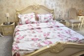Lenjerie de pat pentru doua persoane, TDK Iacob, 100% bumbac satinat, multicolor, 235x200 cm