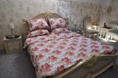 Lenjerie de pat pentru doua persoane, TDK Iacob, 100% bumbac satinat, multicolor, 235x200 cm