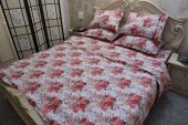 Lenjerie de pat pentru doua persoane, TDK Iacob, 100% bumbac satinat, multicolor, 235x200 cm