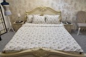 Lenjerie de pat pentru doua persoane, TDK Iacob, 100% bumbac satinat, multicolor,