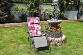 Perna pentru scaun gradina, 120x47x3, bumbac satinat, multicolor