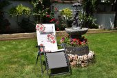 Perna pentru scaun gradina, 120x47x3, bumbac satinat, multicolor