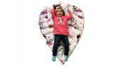 Set doua pernute decorative pentru copii, 110x80 cm si 40x40 cm, multicolor, bumbac